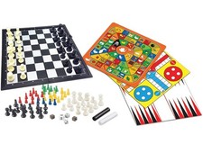8-in-1 Board Game Set | Chess Backgammon Ludo Snakes & Ladders | Portable Family