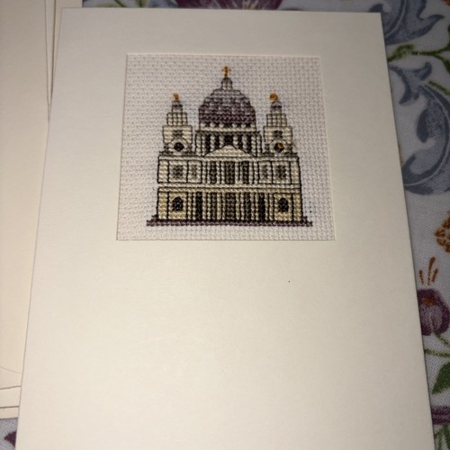 Handmade cross stitch card - cross,