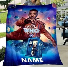 Doctor Who Customizable Name Flannel Throw Blanket 150 x 200cm Polyester 