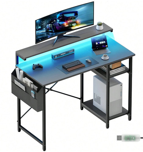 Computer desk with led - with,