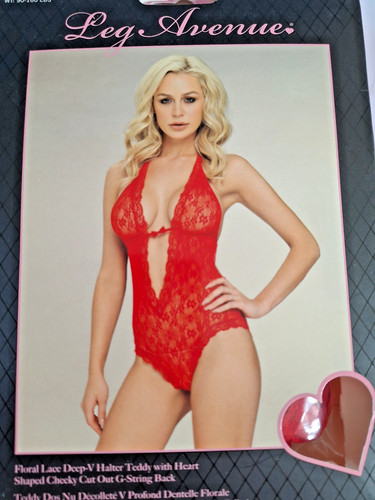 Red lace bodysuit sexy - red,