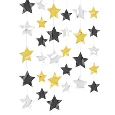 Star Hanging String Decoration Gold Black Silver Hollywood Party Prom Decoration