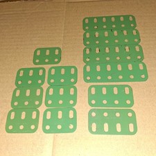 13 X PCS(#103H/103G/103D)*MOST UNUSED*LIGHT GREEN MECCANO STAMPED FLAT GIRDER