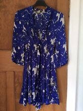 Stunning blue/white boho minidress featuring horse from Madame Butterfly, size 8