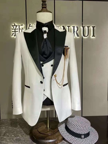 Men suit ivory pcs peak - men, 3
