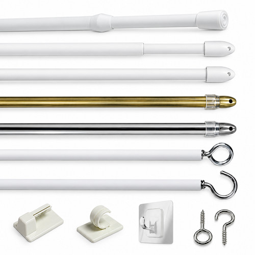Extendable net curtain - curtain, rods