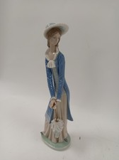 Nao by Lladro Elegant Lady Figurine with Parasol Glazed Porcelain 12.5" Tall