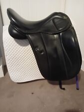  DRESSAGE Saddle 17.5 Black monoflap used by Village Saddlery 