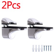 2-6PCS Glass Shelf Support Adjustable Glass Shelf Bracket Polished Chrome Wall*