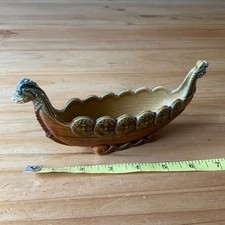 Vintage Wade Porcelain Viking Ship Longboat Decorative Trinket Dish Dragon Head