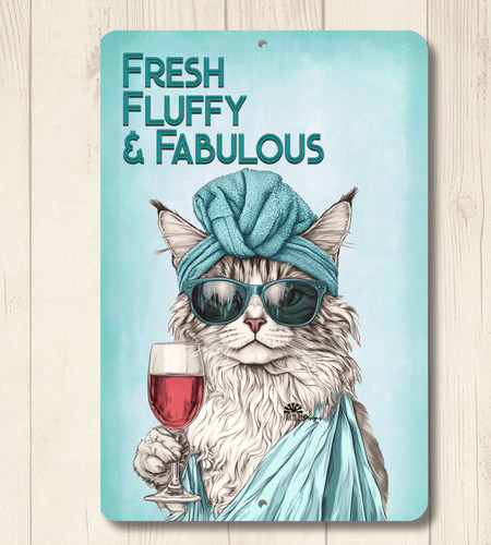 Funny maine coon cat - spa, sign