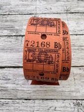 Vintage UK Bus Ticket Roll -