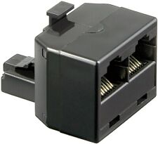  ISDN T-ADAPTER  Splitter 2 x RJ45 sockets 1 x male RJ45 BLACK 8 PIN 8 CONNECTOR