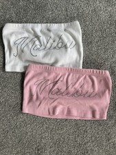 Ladies Embellished Boob Tubes X2 Pink/white Size 8