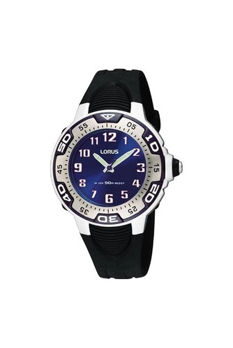 Lorus black silicone strap - black,