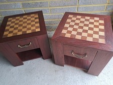 A Pair Of Hand madeChess Tables. Lined Draws. Collect Only