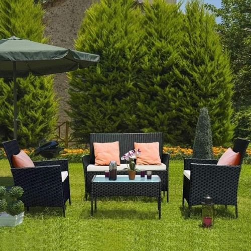 Rattan garden furniture set - garden,