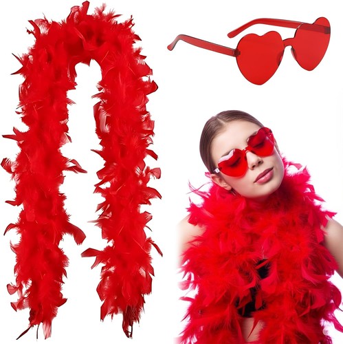 Red feather boa - boa,, party
