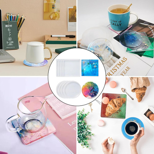 8pcs resin coaster - 8pcs, mould