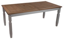 Corona Dining Table 6'0 Mexican Solid Pine Grey Wax by Mercers Furniture®
