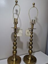 Ralph Lauren Gold Ball Table Lamps Brushed x2 Table Lamps (RALPH LAUREN)