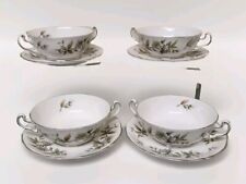 4 FOUR ROYAL ADDERLEY ARCADIA  DOUBLE HANDLED  SOUP COUPES BOWLS & SAUCERS H1648