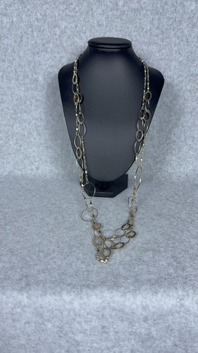Long silver tone geometric - silver,