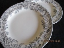 Spode Delamere Rural Grey  19 cm diameter Side plates x 2