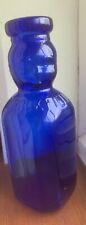 Vintage Cobalt Blue Brookfield Baby Top double face quart sized bottle