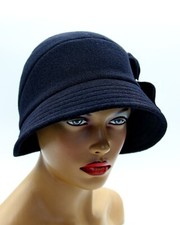Women's Blue Cloche Hat – Elegant 1920s Flapper Style, Timeless & Stylish