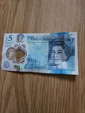 £5 Note Bank Of England Low Serial Number Note AA30 423923 (Polymer)