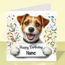 Personalised Jack Russell Dog Birthday Greetings Card
