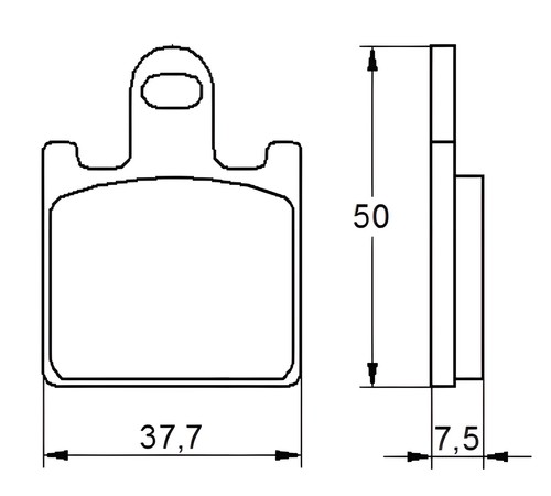 Front recessed brake pads for - recessed,