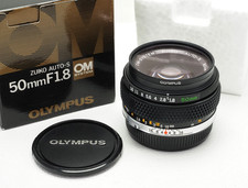 Olympus OM Zuiko 50mm f/1.8 Standard Lens with Caps & OM Filter - MINT & Boxed