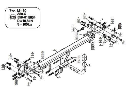 Swan neck tow - neck, bar
