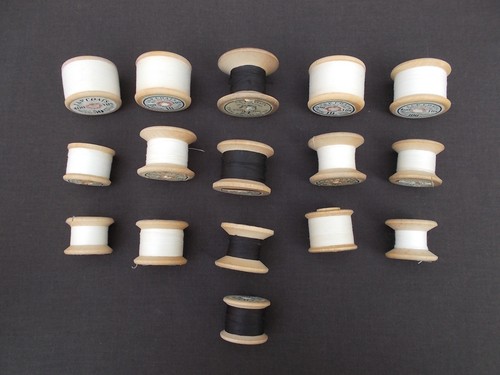 Vintage wooden cotton - reels,