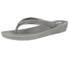 Ladies Diamante Toe Post Flat