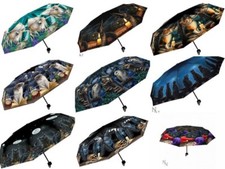 Nemesis Now compact umbrella Wolf, Cat, Unicorn Owl designs Lisa Parker 