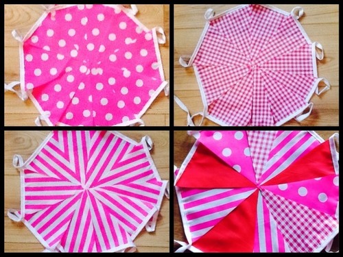 Handmade fabric bunting pink - handmade,