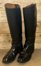English Made Regent Black Europa Leather Equestrian Riding Boots UK Size 4