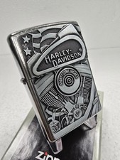 GENUINE Zippo Lighter HARLEY DAVIDSON MOTOR FLAG SURPRISE Street Chrome 2024 NEW