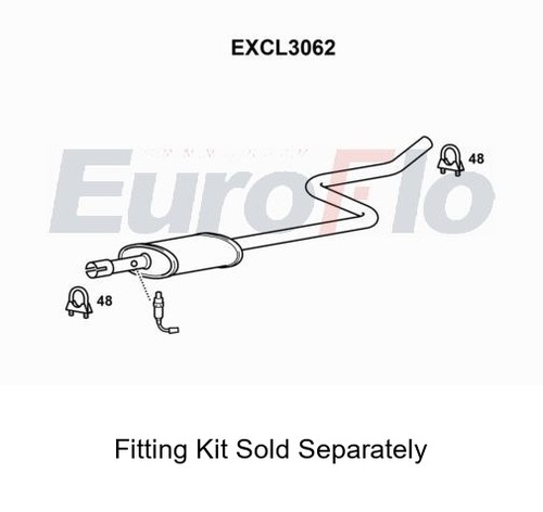 Rear muffler silencer - rear, insert