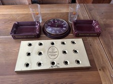 Courage Directors Bar / Inn / Pub Set (drip tray, 2 Ashtrays, clock' 2 glasses
