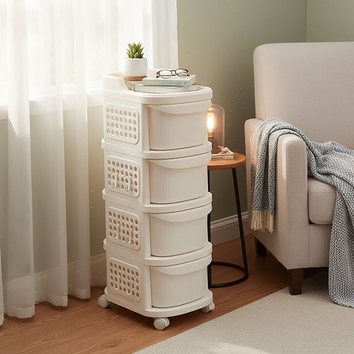 Plastic drawers rack trolley - drawers,