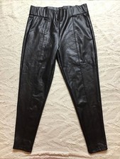 M&S Women's Black Faux Leather Leggings Jeggings - Size 14