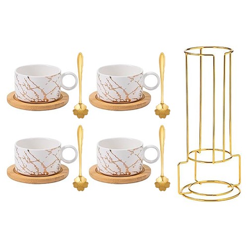 4pcs stackable ceramic - ceramic, coffee