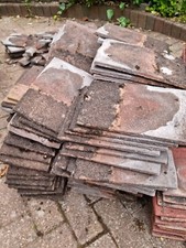 Plain concrete roof tiles rustic red leftovers 