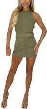 Womens Belted Jumpsuit Ladies