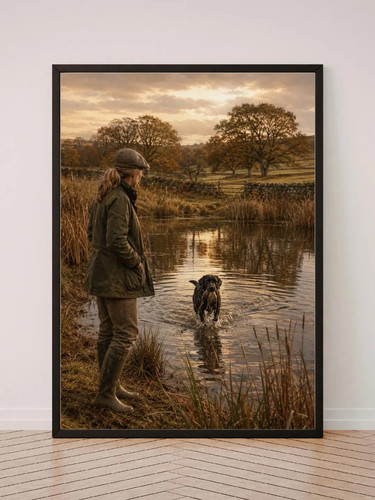 Country woman labrador - labrador, print