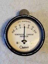 Vintage OLDHAM Generator Current Indicator - DC Amperes - Made in England